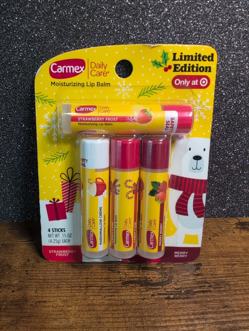 Carmex Limited Edition Target Holiday Moisturizing Lip Balm 4 Flavor Set